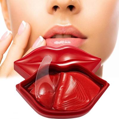 China Edm Moisturizer OEM/Private Label Fascinating Red Gel Lip Collagen Dropping Improve Lines Hydrogel Lip Mask for sale