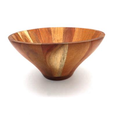 China Sustainable Customized Large Acacia Wave Serving Bowl For Fruits And Salad , Easy Serving Bowl for sale