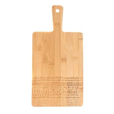 China Sustainable Bamboo Cutting Board With Juice Groove , Rectangle Pizza Skin Double Sided Use Serving Trays for sale