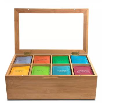 China Sustainable Bamboo Box Tea Gift Tea Set Wooden Storage Box for sale