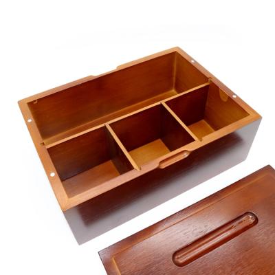 China Large Stash Box Bamboo 8 Compartment Sustainable Coffee Storage Box Wooden Tea Storage Box for sale