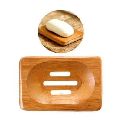 China Wooden Soap Tray Sustainable Bamboo Wooden Soap Dish Soap Holder Storage Rack for sale