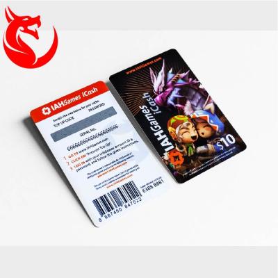 China Plastic Factory Wholesale Prepaid Mobile Phone Scratch Off Calling Card for sale