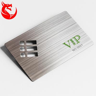 China Steel Personalized Brushed Steel Metal Business VIP Membership Card for sale