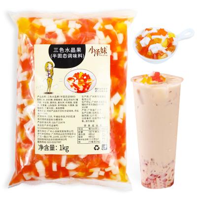 China Selling high quality three-color milk tea dessert raw materials coconut pearl milk tea 1kg packing block for sale