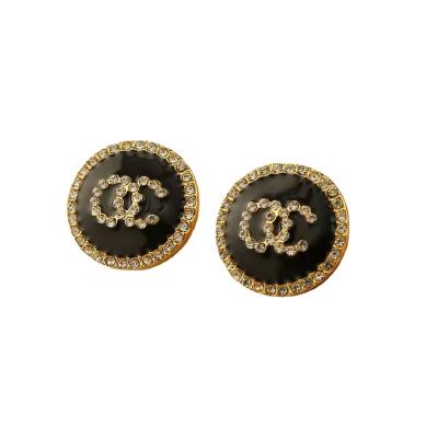 China High Quality Classic Retro Simple Diamond Ladies Stud Earrings Versatile Letter Fashionable Earrings for sale