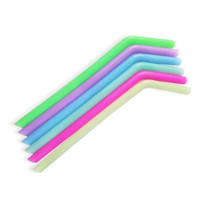 China New Arrival Large Diameter Color Changing Drinking Straw Biodegradable Reusable Bpa Free Eco-friendly Silicone Sustainable for sale