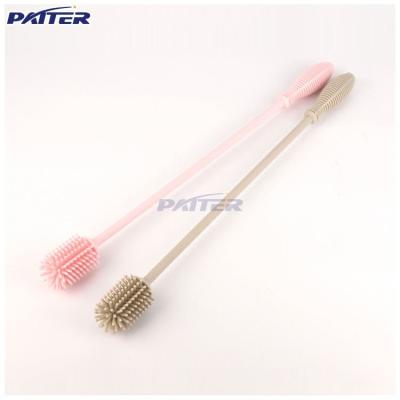 China Latest Viable Style Deep Cleaning Soft Bacterial Solvent Heat Resistance Silicone Bottle Cleaning Brush for sale