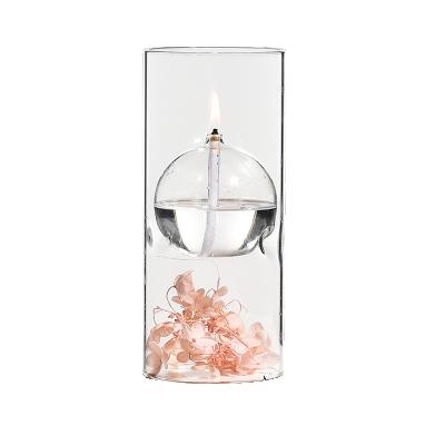 China Other Beautiful Wholesale Cylindrical Glass Oil Lamp Candle Holder Christmas Wedding Decoration wolfard for sale