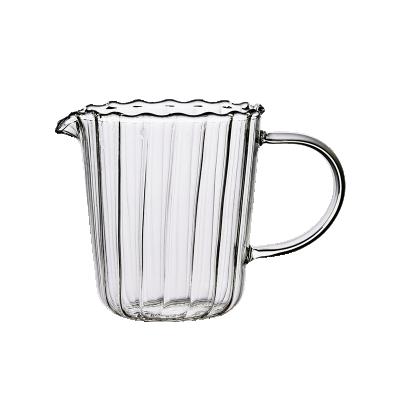 China High Quality China Milk Glass Mug With Handle Coffee Mug Milk Frothing Pitcher for sale