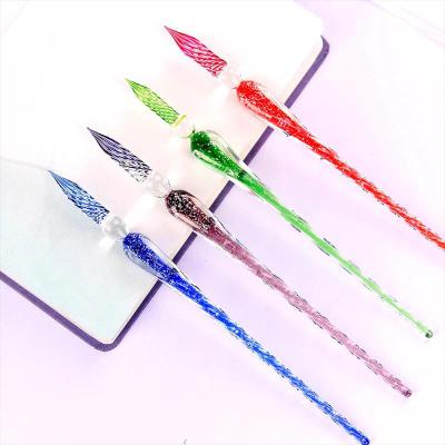 China China Dip Glass Pen Crystal Glass Gift Pen Vintage Handmade Luminous Parked for sale