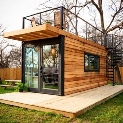 China Modern Luxury Tiny Wooden Container House Two Storey Living Container Prefab Freestanding Prefab House for sale