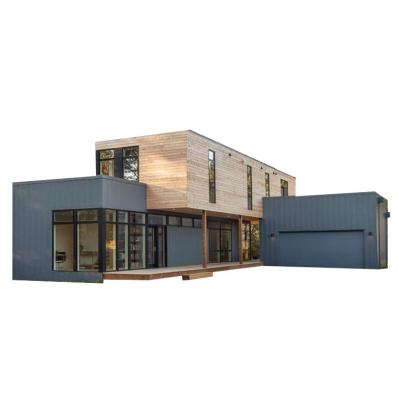 China 20 40ft Steel Framed Building Prefab House Movable Modern Wooden Container Houses for sale