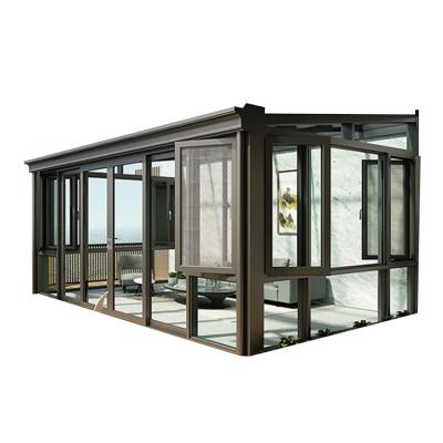 China Modern Aluminum Frame Outdoor Garden Prefab Aluminum Glass Sunroom For Solarium for sale