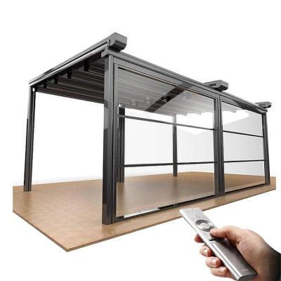 China Contemporary Electric Aluminum Pergola Roof Solarium Aluminum Profile Sun House for sale