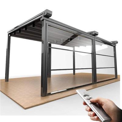 China Contemporary Custom Aluminum Motorized Outdoor 4 Season Glass Roof Sunroom Pergola Patio Glass Rooms for sale