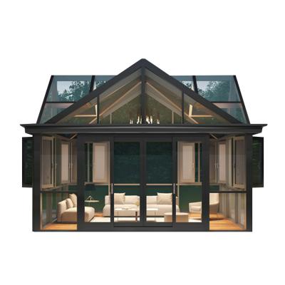 China waterproof & Modern Aluminum Glass Sound Insulation Garden Room Free Standing Sunroom For Solarium for sale