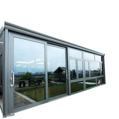 China 4 Season Shipping Container Sunroom Outdoor Vintage Modern Glass Window House for sale