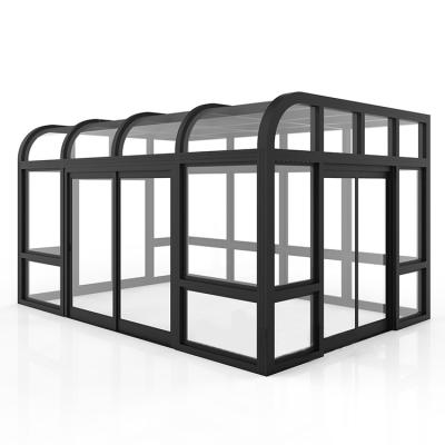 China Modern Popular Glass Garden Design House Four Season Winter Sunroom for sale