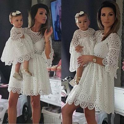 China QUICK DRY family dress mother and child dress flower matching outfits parent daughter clothes hollow family dress for sale