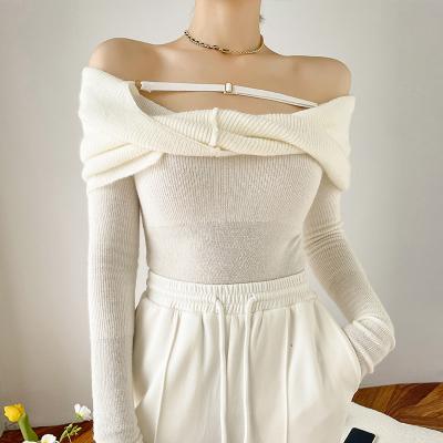 China Anti-Wrinkle Women Long Sleeve Sweaters Rice Sweater Knit Coat Tight Lapel Strap Waist Sexy Sweater for sale