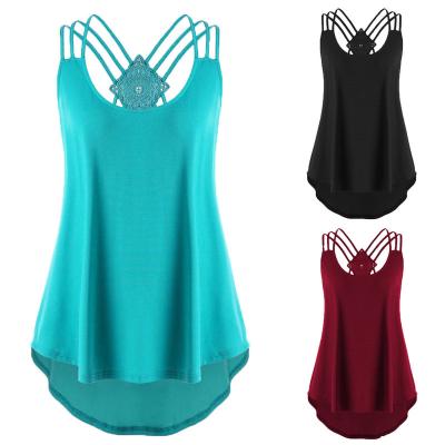 China Anti-Wrinkle Summer Woman Sexy Female Bandage Tank Top Fashion High Low Women Invest Sleeveless Camisole Crop Tank Top Feminino Clothes for sale