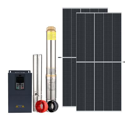 China Domestic Industrial Solar Powered Water Pumps Solar Borehole Water Pump System For 90m Depth 5.5hp 7hp for sale