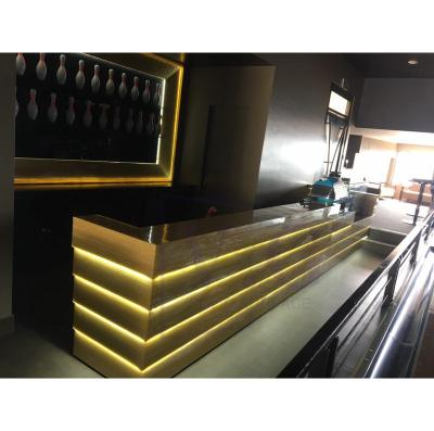 China Modern Fancy Bar Counter Bar Design Restaurant Furniture Manufacturer Bistros Bar Counters Nightclub Bar for sale