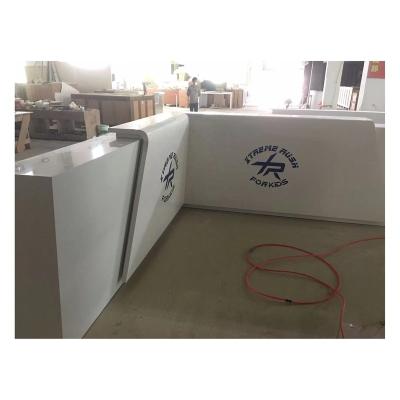 China Customized Solid Exterior Design Office Counter Table Modern Commercial Reception for sale