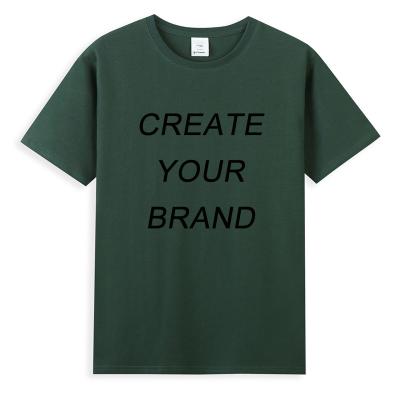 China Anti-Wrinkle 210 Gram 100% Contract Siro Spun Cotton Army Green T-shirt Designer Shirts For Men Custom Printing Graphic Luxury T-shirt 2022 for sale