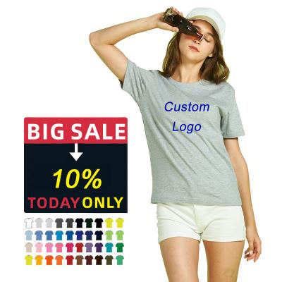 China Anti-Wrinkle 170 Gram 100% Combed Cotton Women Shirts Wholesale Single Hip Blank Casual Hop Hop T-Shirt Short Sleeve T-Shirts For Women for sale