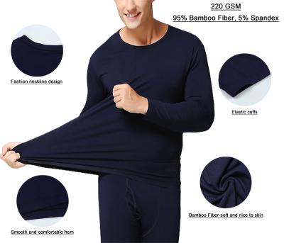 China Anti-Wrinkle 95% Bamboo Fiber 5% Spandex Shirt Men Long Sleeve High Quality 220 GSM T-shirt Eco-friendly Bamboo Stretch T-shirt Wholesale for sale