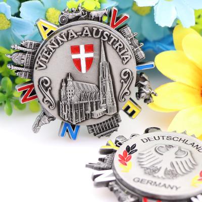 China Shape Creative Metal Germany 3D Souvenir Rotating Magnetic Fridge Magnet for sale