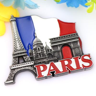 China Shape Paris Soft Magnet Good Quality 2022 Zinc Alloy Metal Fridge Magnet for sale