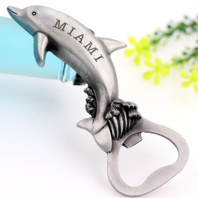 China Viable New Design Cute Dolphin Shape Creative Metal Bottle Opener Custom Made for sale