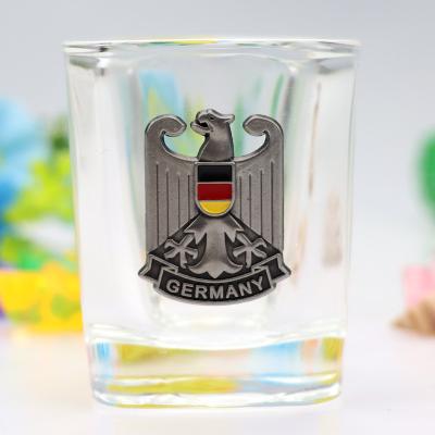 China New Europe Style Wholesale Customize Logo Eagle Shape Souvenir Whiskey Shot Glass for sale