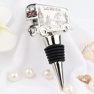 China 3D Factory Wholesale Viable Elegant Metal Wine Bottle Zinc Alloy Stopper for sale