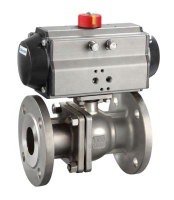 China 2 Inch Stainless Steel Flange General Pneumatic Ball Valve For Oil Plant for sale