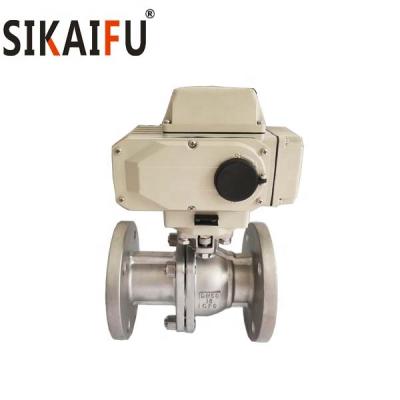 China General 3 Inch Motorized AC220V Stainless Steel Flange 2pc Electric Ball Valve for sale