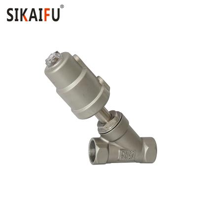 China General Stainless Steel Pneumatic Control Piston Angle Seat Valve for sale