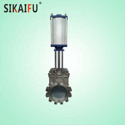 China DN250 PN10 Stainless Steel Knife General Pneumatic Gate Valve Used In Mud for sale