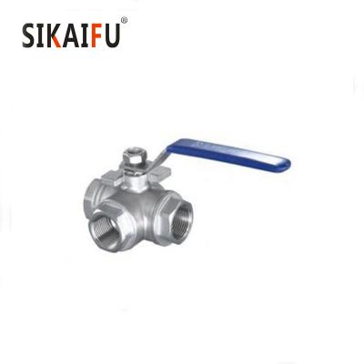 China General L Port SS304 Stainless Steel Body 3 Way Ball Valve for sale