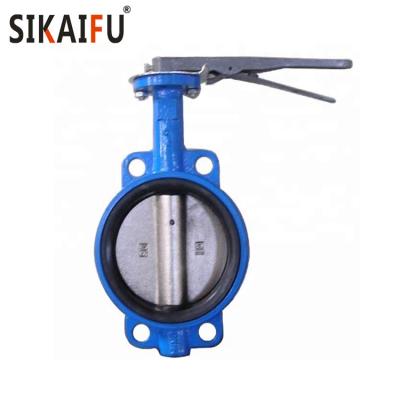 China Manual Wafer Type General Good Reputation Water Flow Butterfly Valve for sale