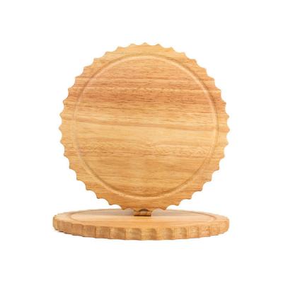 China Speed ​​Sustainable Creative Round Wood Plant Board Japanese Cutting Board Tea Tray for sale