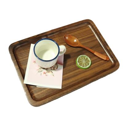 China Eco-friendly Black Walnut Large Rectangular Tea Tray Household Water Cup Tray Tableware for sale