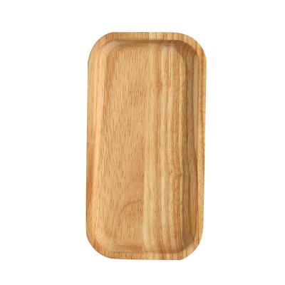 China Rectangular Creative Japanese Rubber Wooden Tray Meal Tray Restaurant Dish Tray Eco-friendly for sale