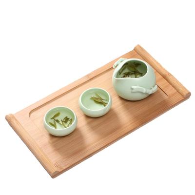 China Eco-friendly Japanese Wooden Tray Tray Household Rectangular Bamboo Tea Tray for sale