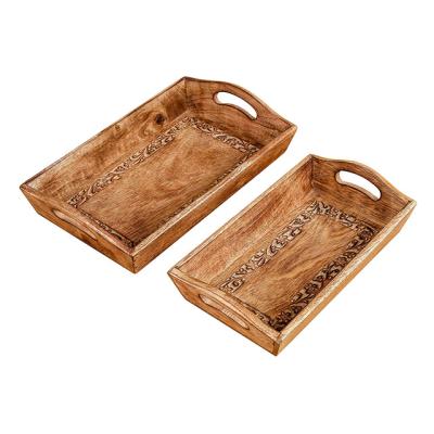 China Eco-friendly Custom Wholesale Wooden Mansion Household Coffee Tray Tea Tray Tray for sale