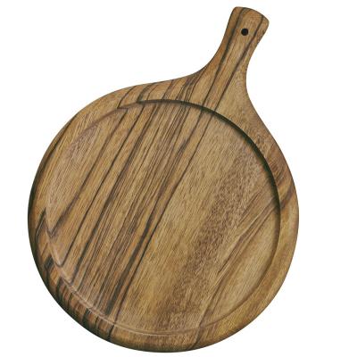 China Eco - Friendly Wood Handle Tray Pizza Tray Acacia Wood Custom Bread Tray for sale