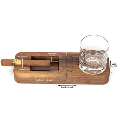 China Black Walnut Eco-friendly New Product Custom Wooden Cigarette Holder And Tea Plate Splice for sale